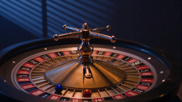 Vintage Roulette-Rad im Noir-Stil mit drehender Kugel
