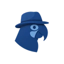 Martin Casino Logo - blauer Ara-Detektiv